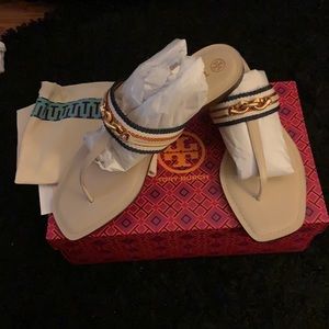 Tory Burch Tan multi thong sandals